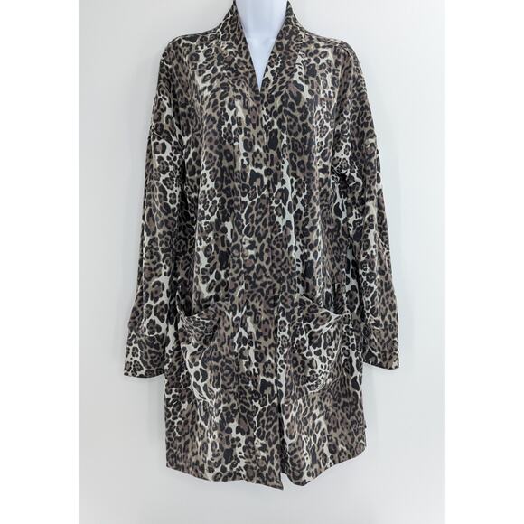 Sanctuary Duster Velvety Cheetah Print Camp Pocket Cardigan - Picture 3 of 10
